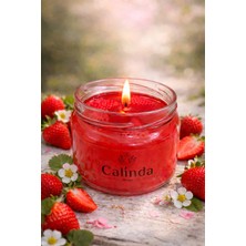 Calinda Candles Çilek Reçeli Tasarımlı Mum | Çilek Kokulu %100 Soya Wax Dekoratif Mum – El Yapımı Modern Mum