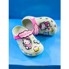 Çocukça Moda Kız Çocuk Kaymaz Taban Terlik Sandalet ( Hello Kitty Süsleri Hediye )