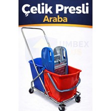 Özbience Çift Kovalı Çelik Paspas Arabası Temizlik Seti, Kullanışlı ve Şık Tasarım