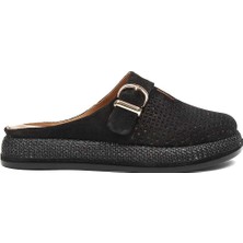 Celal Gültekin Kadın Siyah Süet Deri Terlik