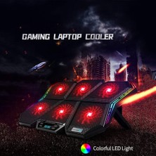 WİderMarkt Gaming Laptop Soğutucu 6 Fan Rgb Notebook Soğutma Standı 12-17 Inç Uyumlu  Sessiz Laptop Fan Standı