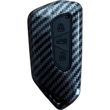 Autohan Keys Karbon Anahtar Kılıfı, Golf 8, Caddy, Leon Cupra, Formentor Için Uyumlu, Siyah, Karbon Fiber