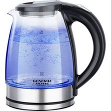 Troya By Hook General Sağlıklı Cam Su Isıtıcı Elektrikli Kettle 1.8 Litre 2000 Watt Gizli Rezistans, Otomatik Kapanma