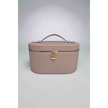 Moda Fiesta Aynalı Büyük Kapasiteli Makyaj ve Aksesuar Düzenleme Kutusu | Deri Görünümlü  Organizer