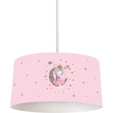 Allians Pembe Desenli Çocuk ve Bebek Odası Sarkıt Avize, Ay Temalı Dekorasyon