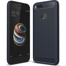 Daniska Xiaomi Mi 5x Dark Ultra Koruma Karbon Fiber Doku Silikon KILIF-(5775)