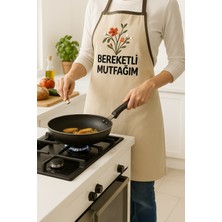 Bonny Home Bereketli Mutfağım Nakışlı Keten Yıkanabilir Mutfak Önlüğü Standart Beden 1 Adet 50X70 cm