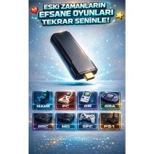 FaroxTech 20.000+ Oyunlu 4K HDMI Retro Game Stick - Kablosuz Çift Kollu Nostalji Konsolu