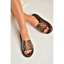 Fox Shoes Y390400003 Kahverengi Hakiki Deri Kadın Terlik