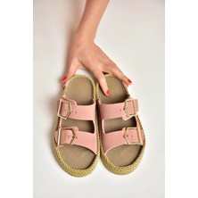 Fox Shoes U596030202 Pudra Süet Kadın Terlik