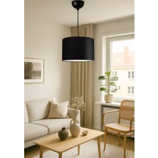 Allians Siyah Kumaş Silindir Tavan Sarkıt 28 Cm, Modern ve Şık Tasarım