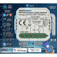 Onoffsmart Tuya Wifi Akıllı Tekli Kuru Kontak Anahtar Role Bütün Voltajları Destekleyen