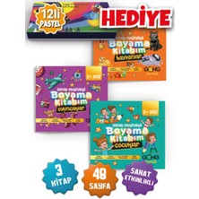 Çocuklar Için Sanat Etkinlikli 3'lü Boyama Kitabı Seti 2 Yaş ve Üzeri