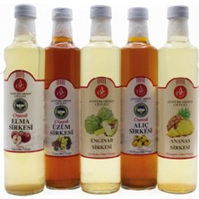 Raya Organik Atatürk Orman Çiftliği Sirke Seti 5’li (Elma, Üzüm, Alıç, Ananas, Enginar)
