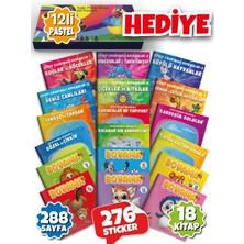 Gong 3-6 Yaş Dev Çocuk Boyama ve Yapıştırmalı (Sticker'lı) 18'lı Kitap Seti