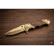 Askerlik Paketi Gold Kamp Çakısı Ahşap Saplı