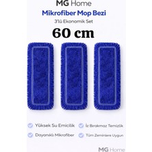Özbience 3 Adet Mavi 60 cm Pamuklu Nemli Otel Temizlik Mopları