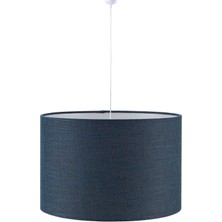 Allians Lacivert Silindir Sarkıt Avize, Beyaz Kablo, Yüksek Kalite Kumaş Dekoratif