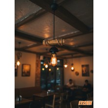 Allians El Yapımı Doğal Ahşap Sarkıt Avize, Kafe, Ev, Balkon ve Ofis Dekoru