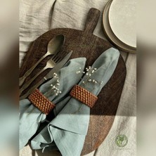 Renesse Home Aryana El Yapımı Rattan Peçete Halkası Seti – Doğal Hasır Dekoratif Sofra Aksesuarı - 6 Adet