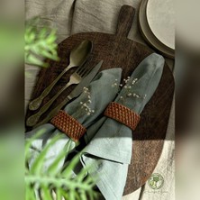 Renesse Home Aryana El Yapımı Rattan Peçete Halkası Seti – Doğal Hasır Dekoratif Sofra Aksesuarı - 8 Adet