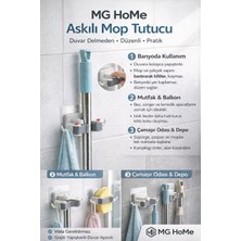 Özbience 3'lü Çok Amaçlı Mop ve Süpürge Tutucu Seti, Pratik ve Şık Tasarım