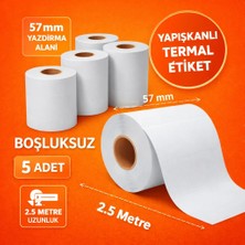 MixmioLife Mini Termal Yazıcı Kağıdı Kendinden Yapışkanlı Aralıksız 57 mm x 2,5 M