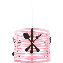 Allians Modern Sarkıt Avize ile Pembe Çatal Kaşık Bıçak Dekorasyonu