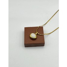 Badiva.co Sedef Taşlı Çelik Kolye 45+5cm