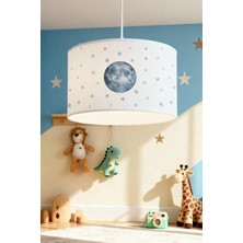 Allians Mavi Dünya Desenli Çocuk Odası Asma Avize, Eğlenceli ve Şık Aydınlatma