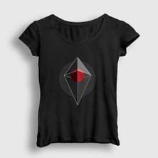 Presmono Kadın Siyah Atlas No Man's Sky T-Shirt