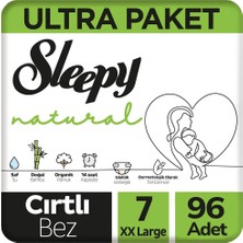 Sleepy 7 Beden Natural Bebek Bezi Ultra Paket 48X2 96 Adet
