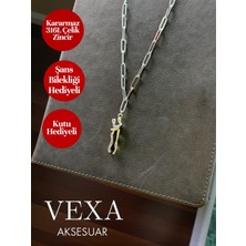 Vexa Aksesuar 316L Kararmaz Sarılan Sevgili Çift Figürlü Çelik Kolye – Şans Bilekliği & Kutu Hediyeli