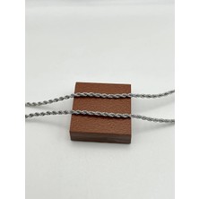 Badiva.co 2mm Burgu Çelik Kolye 43+5cm