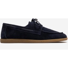 Marcomen Erkek Bağcıklı Düz Taban Loafer Ayakkabı Gerçek Deri Mc 21381 Lacivert