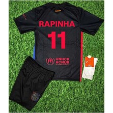 Alaturka Mix Barcelona 24/25 Rapinha 11 Deplasman Siyah Çocuk Kısakol Forması 4lü Set