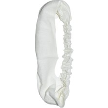 Lastikli Bandana Paraşüt Model Saç Bandı Beyaz Düz