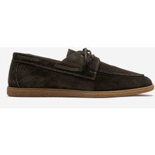 Marcomen Erkek Bağcıklı Düz Taban Loafer Ayakkabı Gerçek Deri Mc 21381 Haki