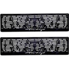 Hayat Store Türkiye Yazılı Plastik Plakalık Plaka Altlığı Çıtalı 2'li Beyaz