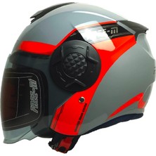 Motoanl Motosiklet Yarım Kask Double Güneş Vizörlü Sertifikalı Abs Material Bold