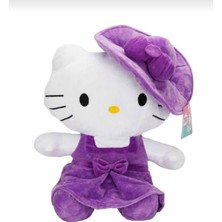 Aksoy Toys Lisanslı Şapkalı ve Kıyafetli Oyuncak Hello Kitty Peluş 36 cm Mor Renk