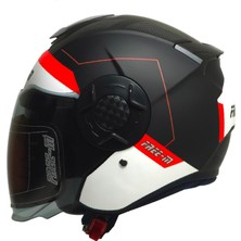 Motoanl Motosiklet Yarım Kask Double Güneş Vizörlü Sertifikalı Abs Material Fast