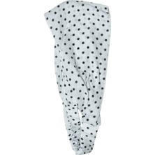 Lastikli Paraşüt Bandana Beyaz Puantiyeli