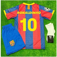 Alaturka Mix 2011 Barcelona Şampiyonlar Ligi #10 Ronaldinho Forma Takımı 4'lü Set Çorap Hediyeli