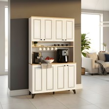 Misterium Zen Country Mutfak Airfryer ve Kahve Makinesi Bölmeli Kahve Köşesi - Beyaz