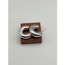 Badiva.co Yarım Halka Silver Küpe 3cm