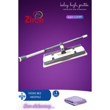 Özbience Mandallı Mikrofiber Yer ve Duvar Temizlik Bezı, 360° Döner, Yedek Bezli