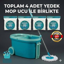 Özbience Pratik Tekerlekli Temizlik Seti, 4 Yedek Mop ile Kolay Kullanım