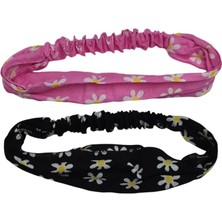 Lastikli Paraşüt Bandana Papatya Desenli 2 Li