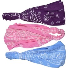 Lastikli Paraşüt Bandana Şal Desenli